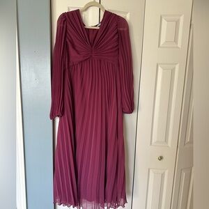 ASOS Maternity Long Sleeve Burgundy Dress